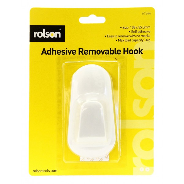 Image - Rolson Adhesive Removable Hook, 108 x 55.3mm