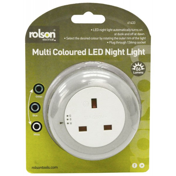 Image - Rolson Colour Changing LED Night Light Plug Through