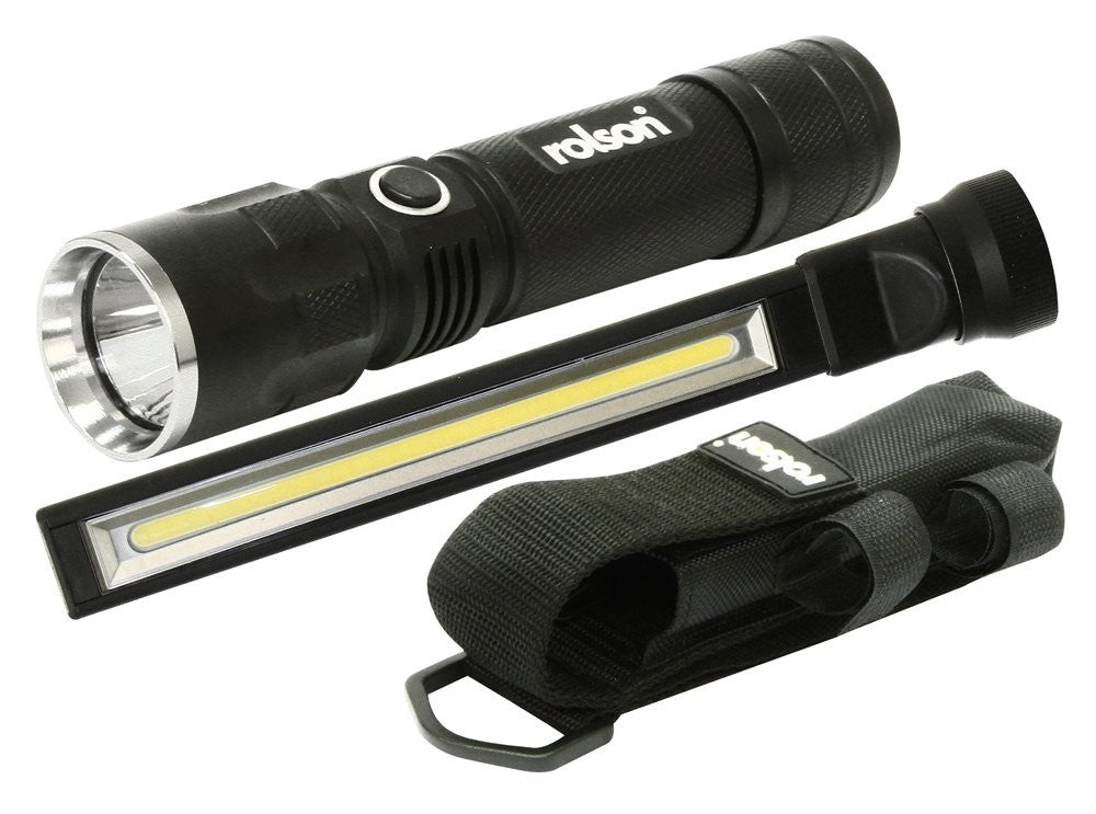 Image - Rolson 3W Z2 Dual Function Torch/Worklight With Interchangeable Head