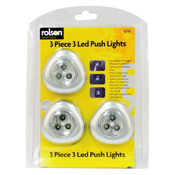 Image - Rolson 3pc LED Push Light