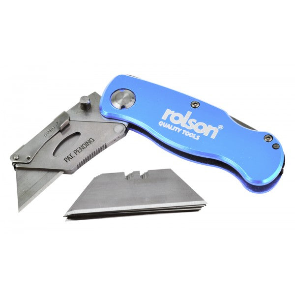 Image - Rolson Folding Lock-Back Utility Knife, Blue