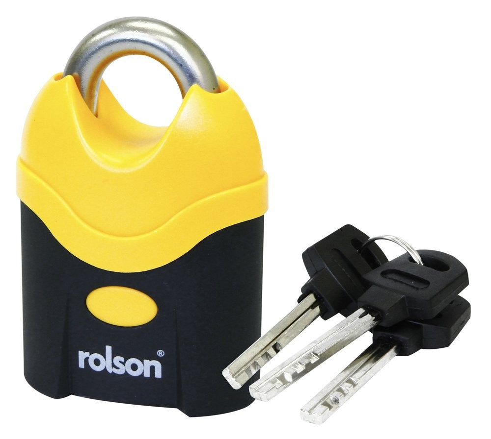 Image - Rolson 70mm Solid Steel Padlock With Shrouded Shackle