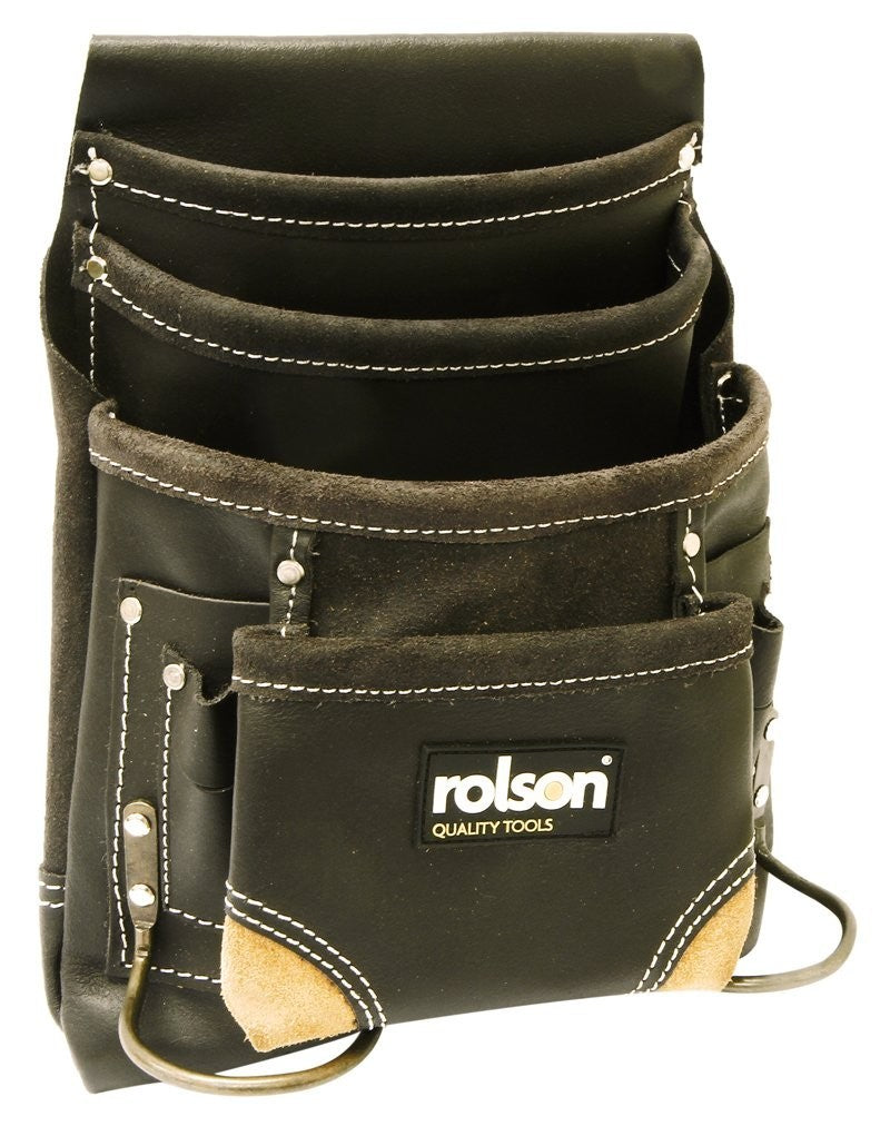 Image - Rolson Single Oil Tanned Leather Tool Pouch, Brown
