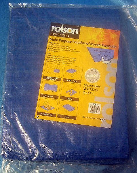 Image - Rolson Multipurpose Polythene Woven Tarpaulin, Blue, 6 x 4ft