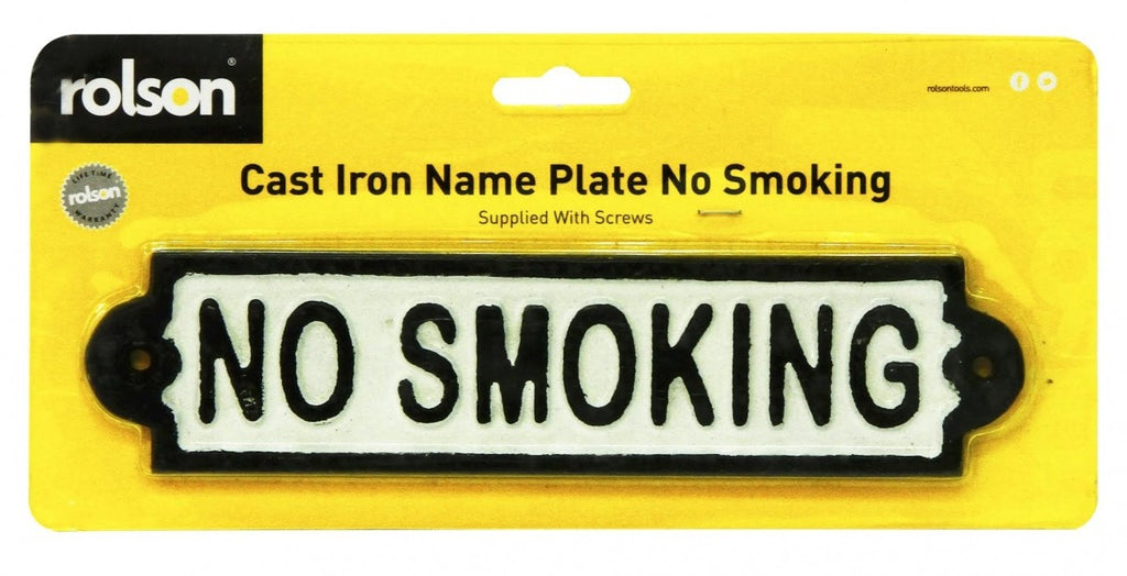 Image - Rolson Antique cast iron metal sign NO SMOKING