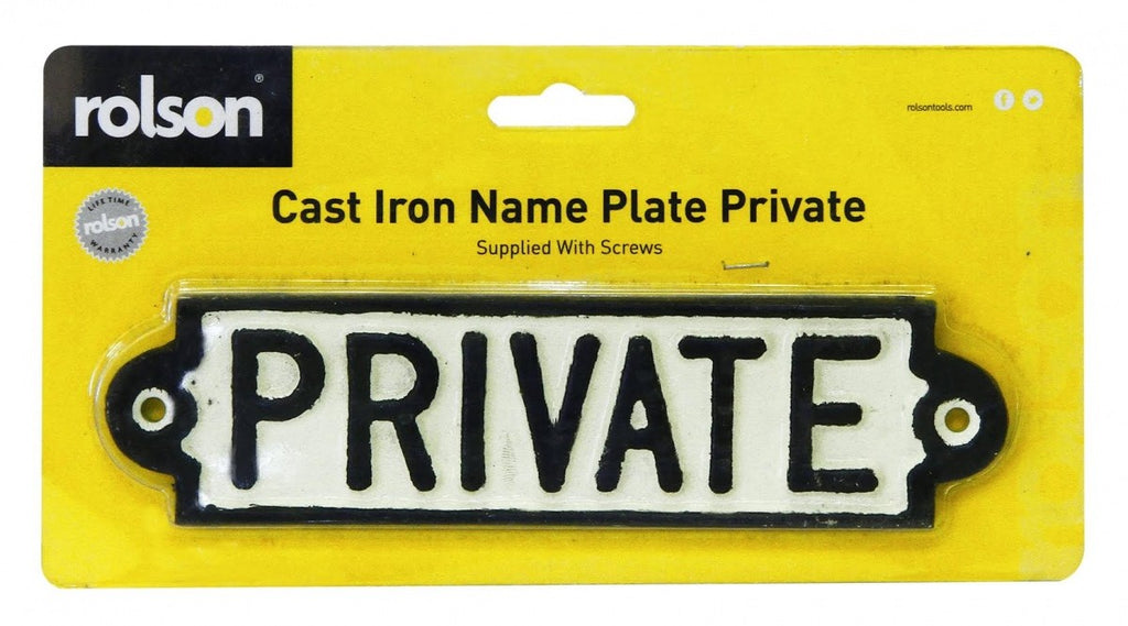 Image - Rolson® PRIVATE Cast Iron Sign