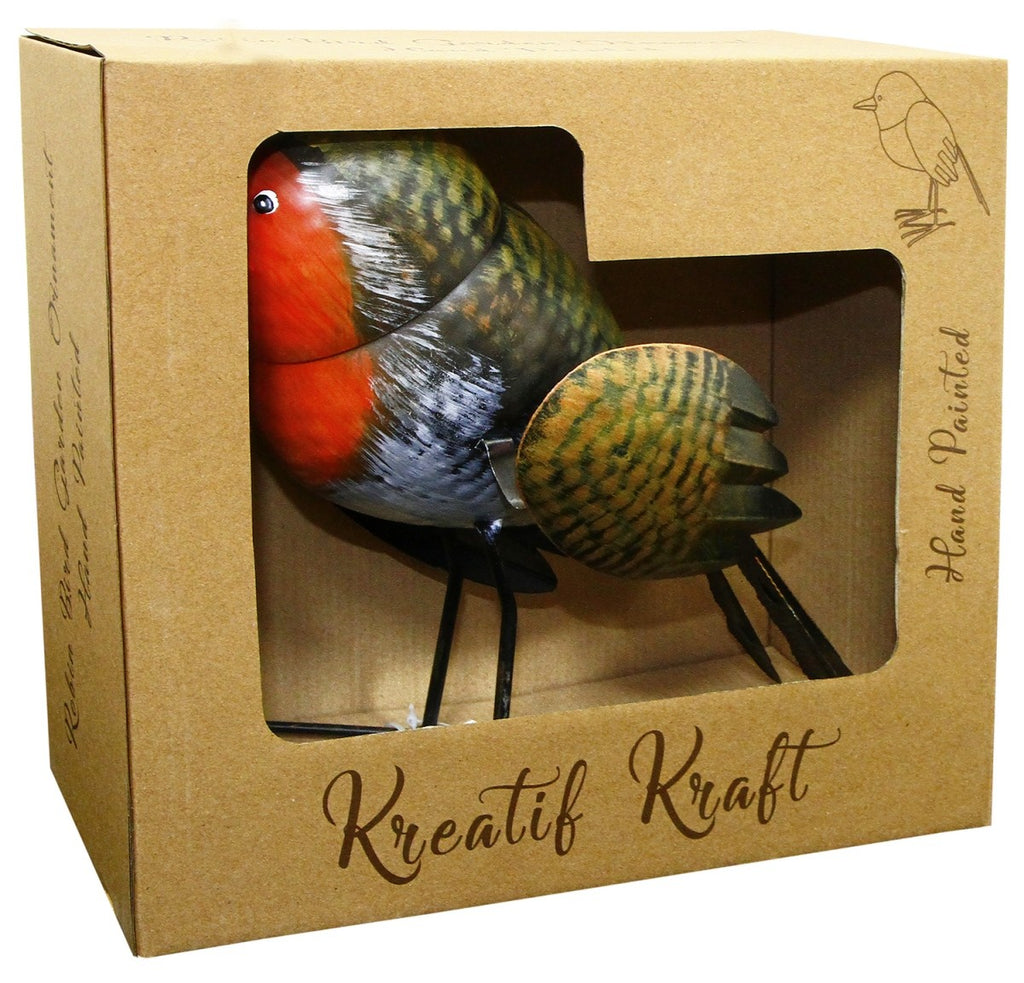 Image - Kreatif Kraft Robin Red Breast Garden Ornament