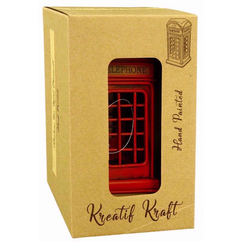 Image - Kreatif Kraft Telephone Box Metal Ornament