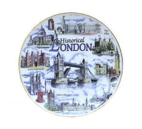 Image - Elgate Historical London Collage Plates with Gold Rims, 10cm