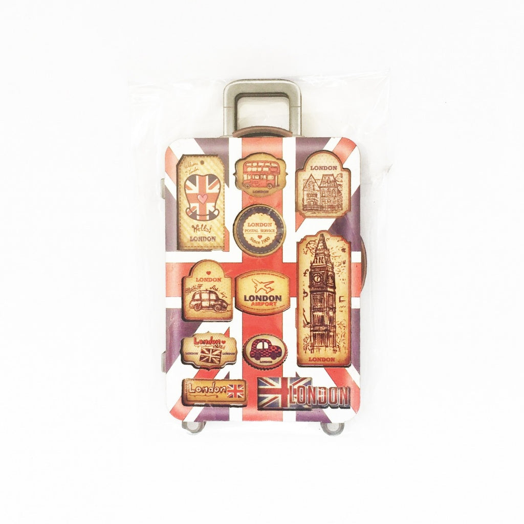 Image - Elgate London Wood 2D Magnet of UK Themed Suitcase