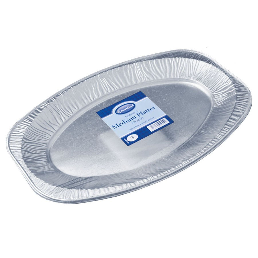Image - Essential Housewares Foil Platters, 43cm, Medium, Pack of 3