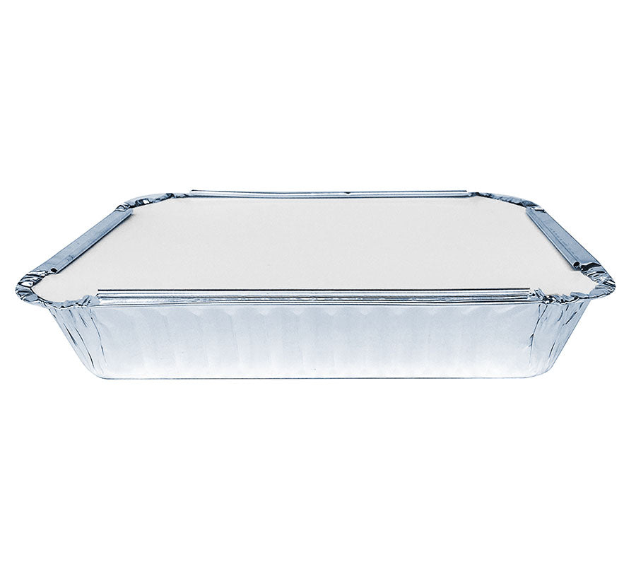 Image - Essential Housewares Rectangular Foil Dishes with Lids, 19.5 x 10.3cm, Pack of 5