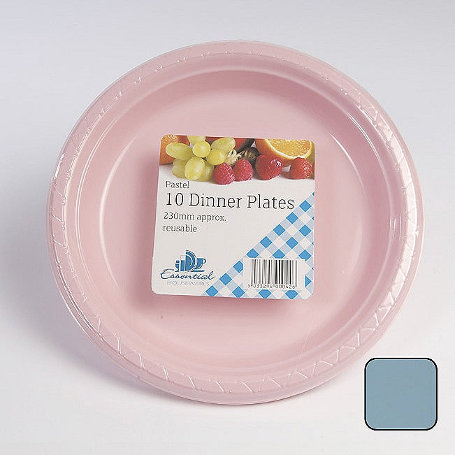 Image - Essential Housewares Round Pastel Thermo Plates, 9 inch, Pack of 10, Assorted