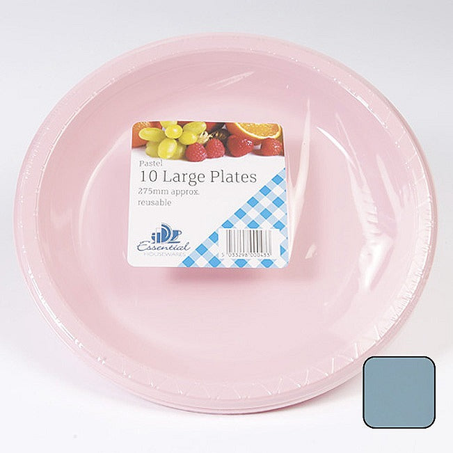 Image - Essential Housewares Round Thermo Large Plates, Pastel Colours, 10.25 inches, Pack of 10