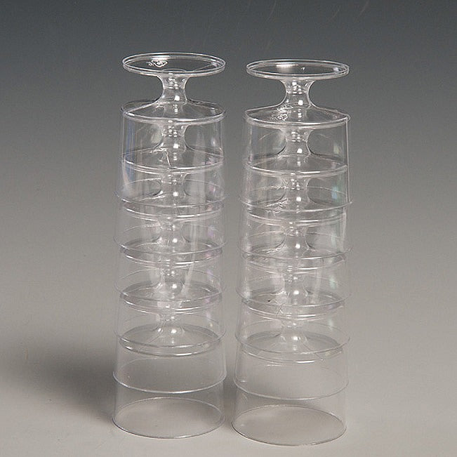 Image - Essential Housewares Plastic Disposable Wine Goblets, 2oz, 12pcs