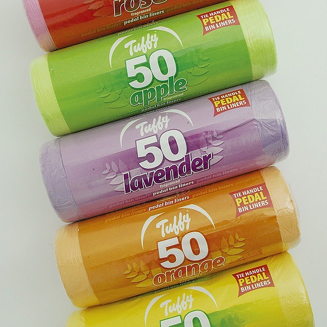 Image - Tuffy Scented Pedal Bin Liners, 1 x Roll of 50, Assorted Colours, 46cm x 64cm