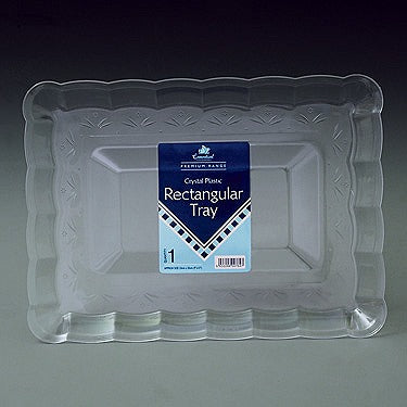 Image - Essential Housewares Premium Crystal Plastic Tray, 23x33cm
