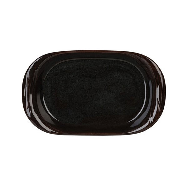 Image - Churchill Shallow Oval Dish, 30.5cm, Large, Metallic Black