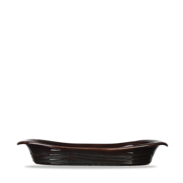 Image - Churchill Shallow Oval Dish, 30.5cm, Large, Metallic Black