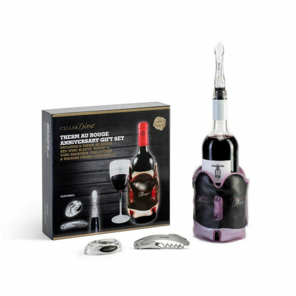 Image - Cellar Dine Therm au Rouge Anniversary Gift Set of 3, Silver