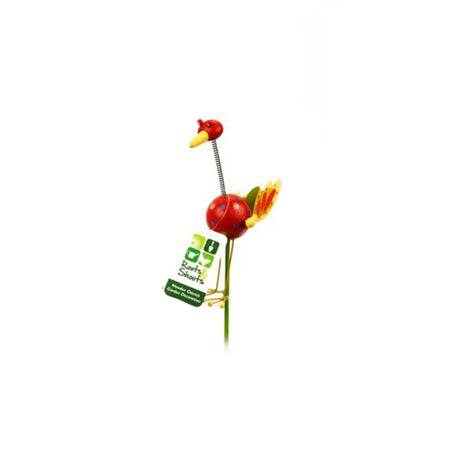 Image - PMS Roots & Shoots Comical Wood Ostrich Style Birds, Red