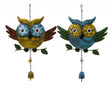 Image - Large Owl Windchimes With Hang Tag Blue/Yellow