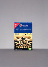 Image - Premier Decorations 100 Supabrights Warm White LED Lights with Green Cable