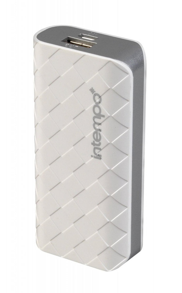 Image - Intempo Checked Portable Charger, 4000 mAh, Silver