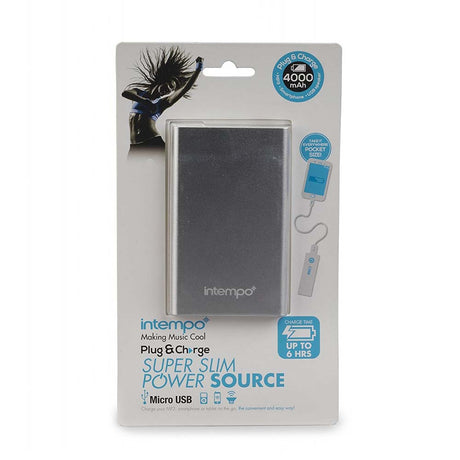 Image - Intempo Plug & Charge Super Slim Power Source, 4000mAH, Silver