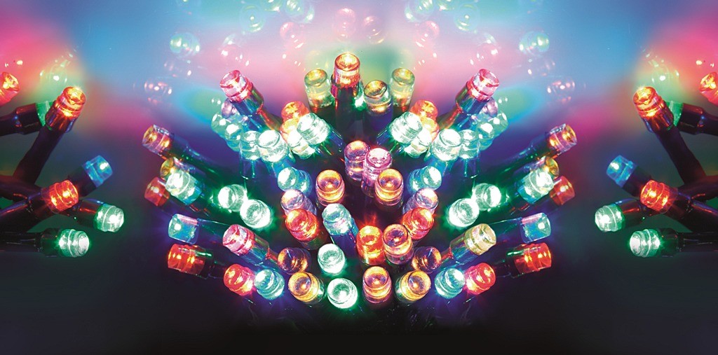 Image - Premier Decorations 100 LED Multi Action Battery Operated Multi-coloured Time Lights