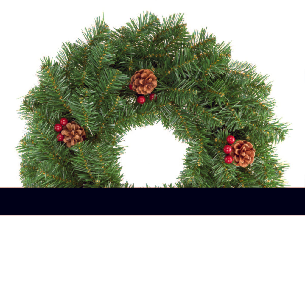 Image - Premier Decorations Wreath with Berries and Cones, 50cm