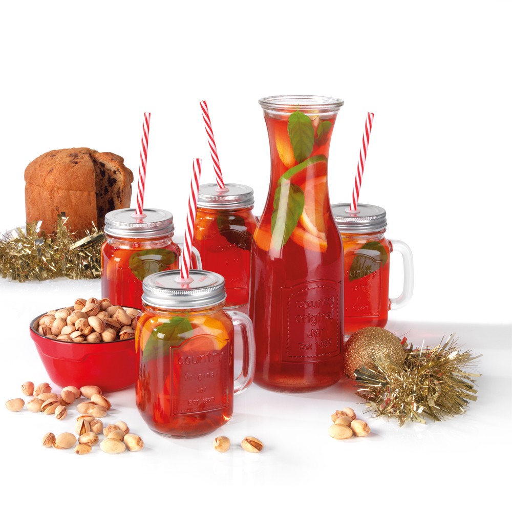 Image - Giles & Posner 1 Litre Decanter with Set of 4 Glass Jars