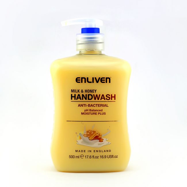 Image - Enliven HandWash Milk & Honey Anti-Bacterial Gel, 500ml