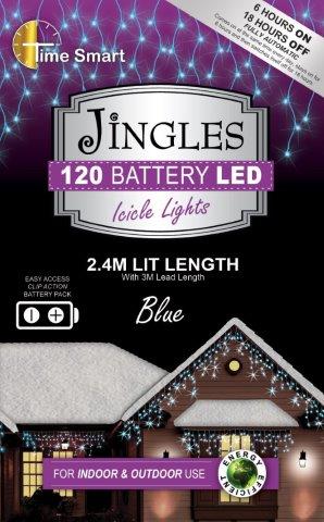 Image - 120 Led Icicle Lights Ts 8 Function Blue
