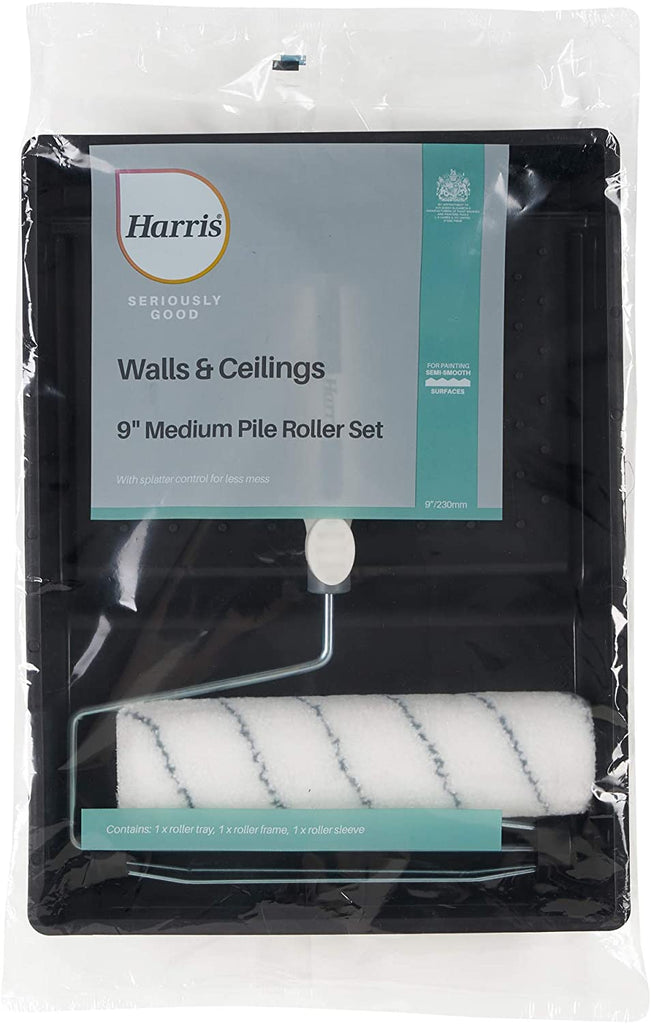 Image - Harris Seriously Good Walls & Ceilings Pile Roller Set, 9inch, Medium, Black