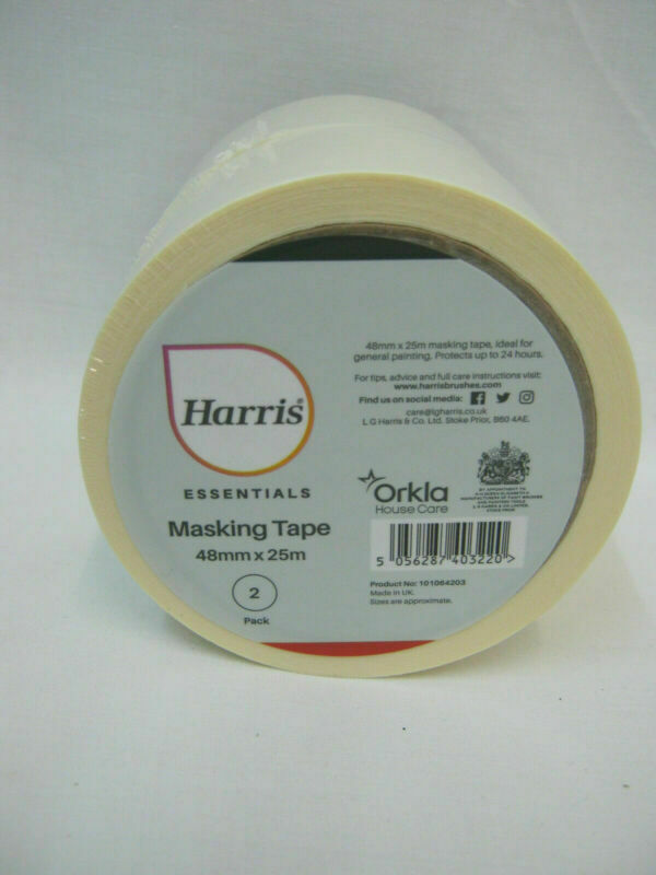 Image - Harris Essentials Masking Tape, 48mm x 25m, Pack of 2