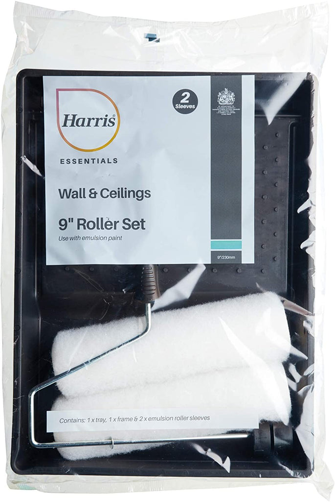 Image - Harris Essentials Walls & Ceilings Paint Roller, Black  Set, 9in, 2pc Roller, Black