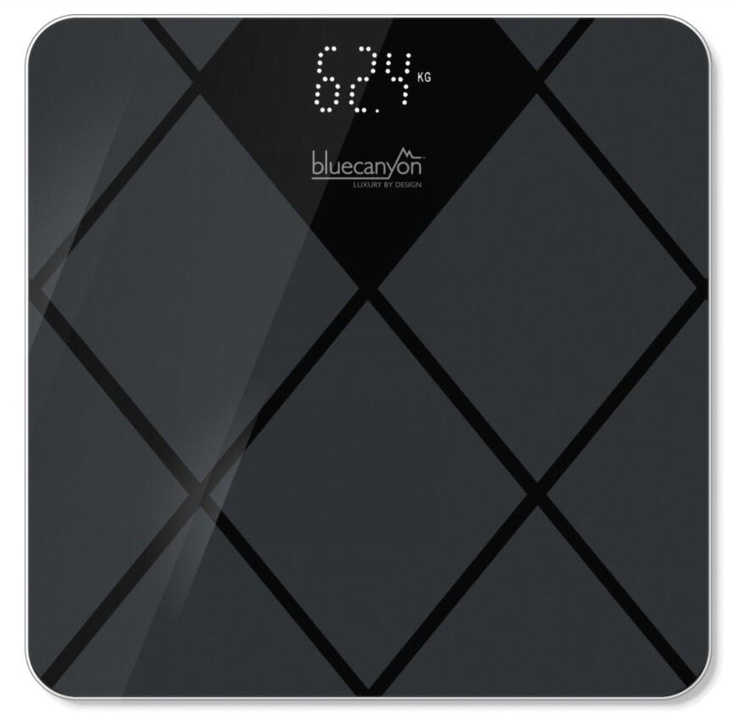 Image - Blue Canyon Diamond Design White Display Digital Scale - Max 180kg, Black