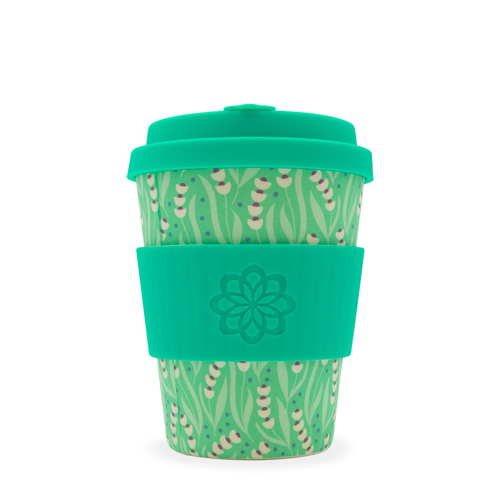 Image - Ecoffee Bamboo Travel Cup, 340ml, Tiny Garden Amstel