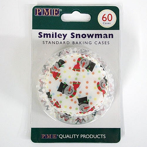 Image - PME Standard Baking Cases, Smiley Snowmen, 60 Pack