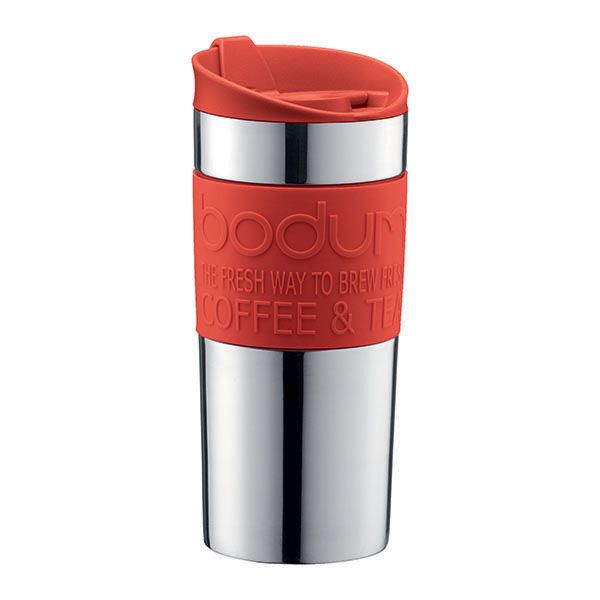 Image - Bodum TRAVEL Vacuum mug, Small, 0.35L, 12oz, Stainless Steel, Red