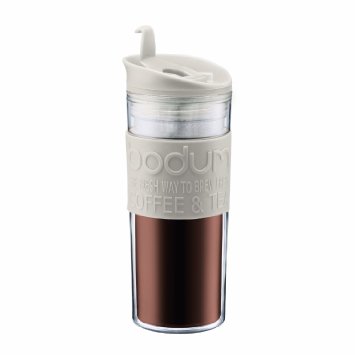 Image - Bodum Plastic Travel Mug, 0.35L, 12 Oz, Off White