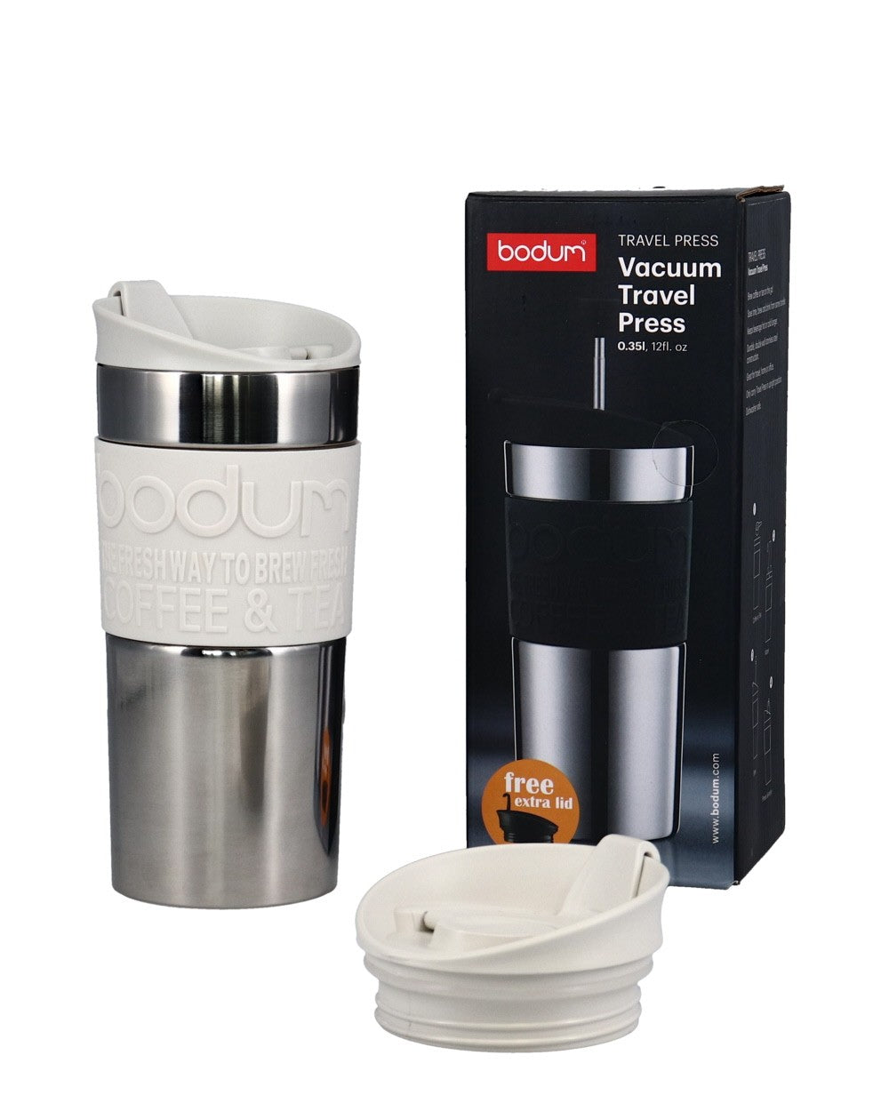 Bodum Stainless Steel Press Coffee Maker Set with Extra 0.35L (12oz), Red Mahahome.com