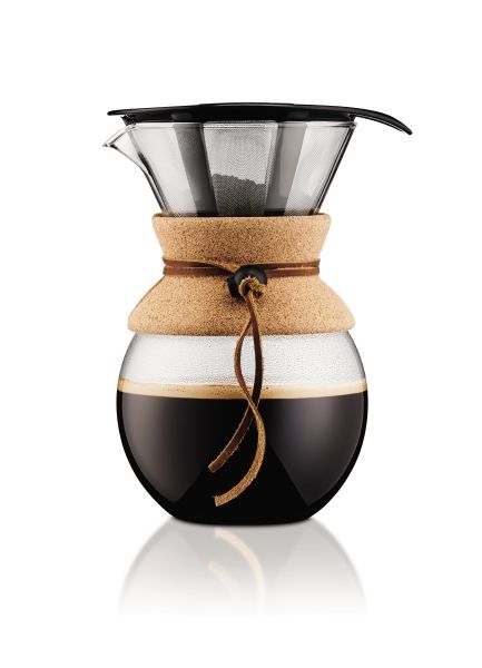 Image - Bodum Pour Over, Coffee Maker with Permanent Filter, 1.0 L, 34 oz, Clear