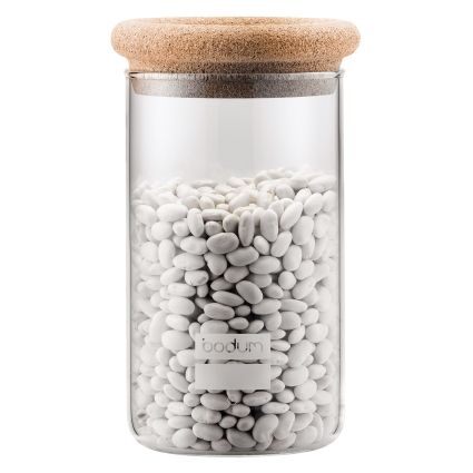 Image - Bodum, Yohki Storage jar with cork lid, 1.0 L, 34 oz, Clear