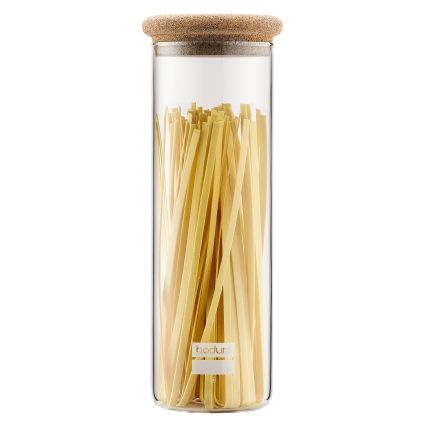 Image - Bodum, Yohki Storage jar with cork lid, 1.9 L, 64 oz, Clear