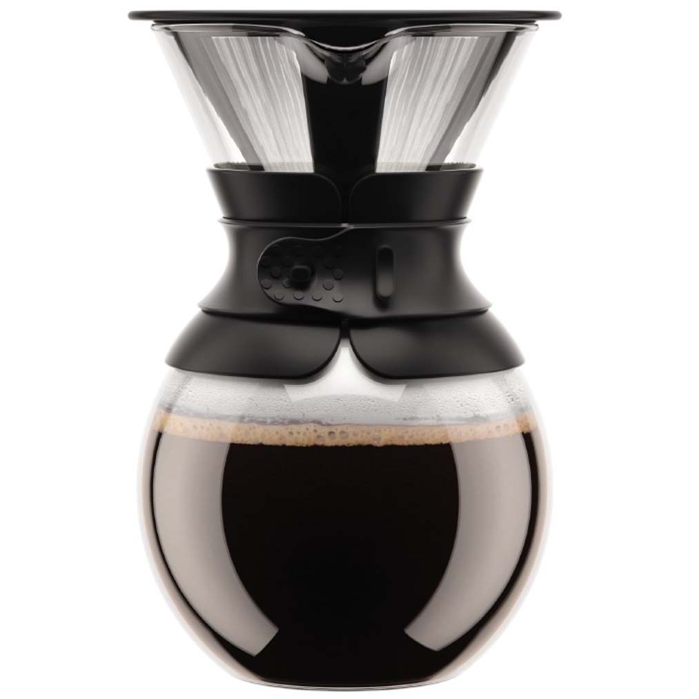 Image - Bodum Pour Over Coffee Maker with Permanent Filter, 1.0L, Black