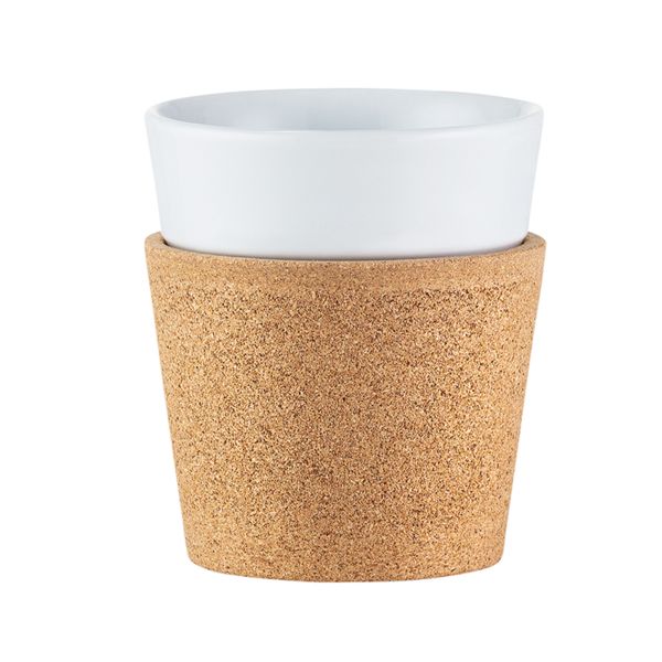 Image - Bodum BISTRO 2pcs Porcelain Mug with Cork Sleeve 0.17L