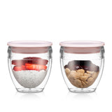 Image - Bodum Pavina To Go 2pcs Double Wall Tumbler, 0.2L, 6oz with Lid, Pink