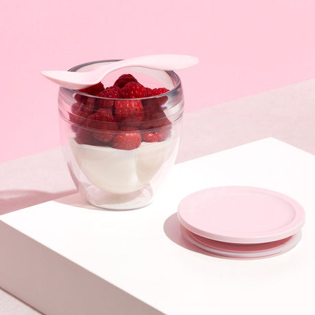 Image - Bodum Pavina To Go 2pcs Double Wall Tumbler, 0.2L, 6oz with Lid, Pink